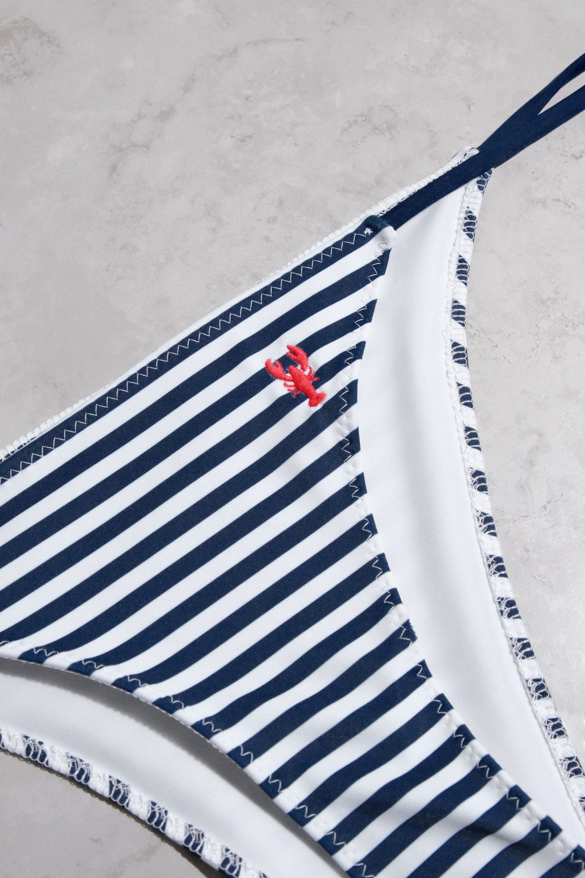 Riviera Bottoms- Navy and White Stripe (Embroidered)