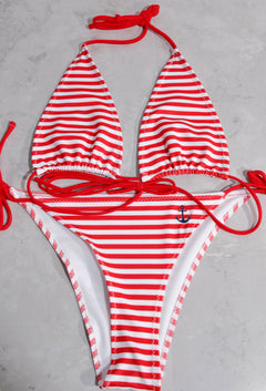Bia Triangle Top- Red and White Stripe