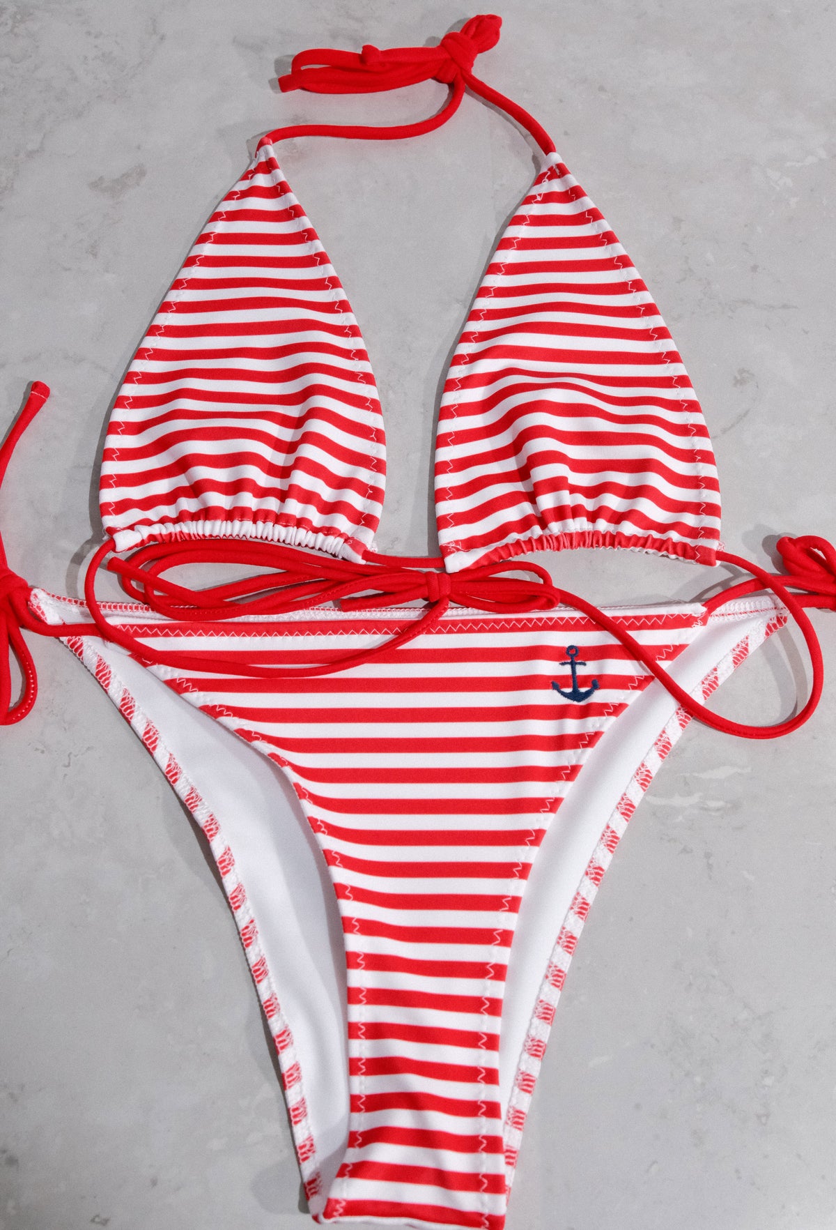 Riviera Bottoms- Red and White Stripe (Embroidered)