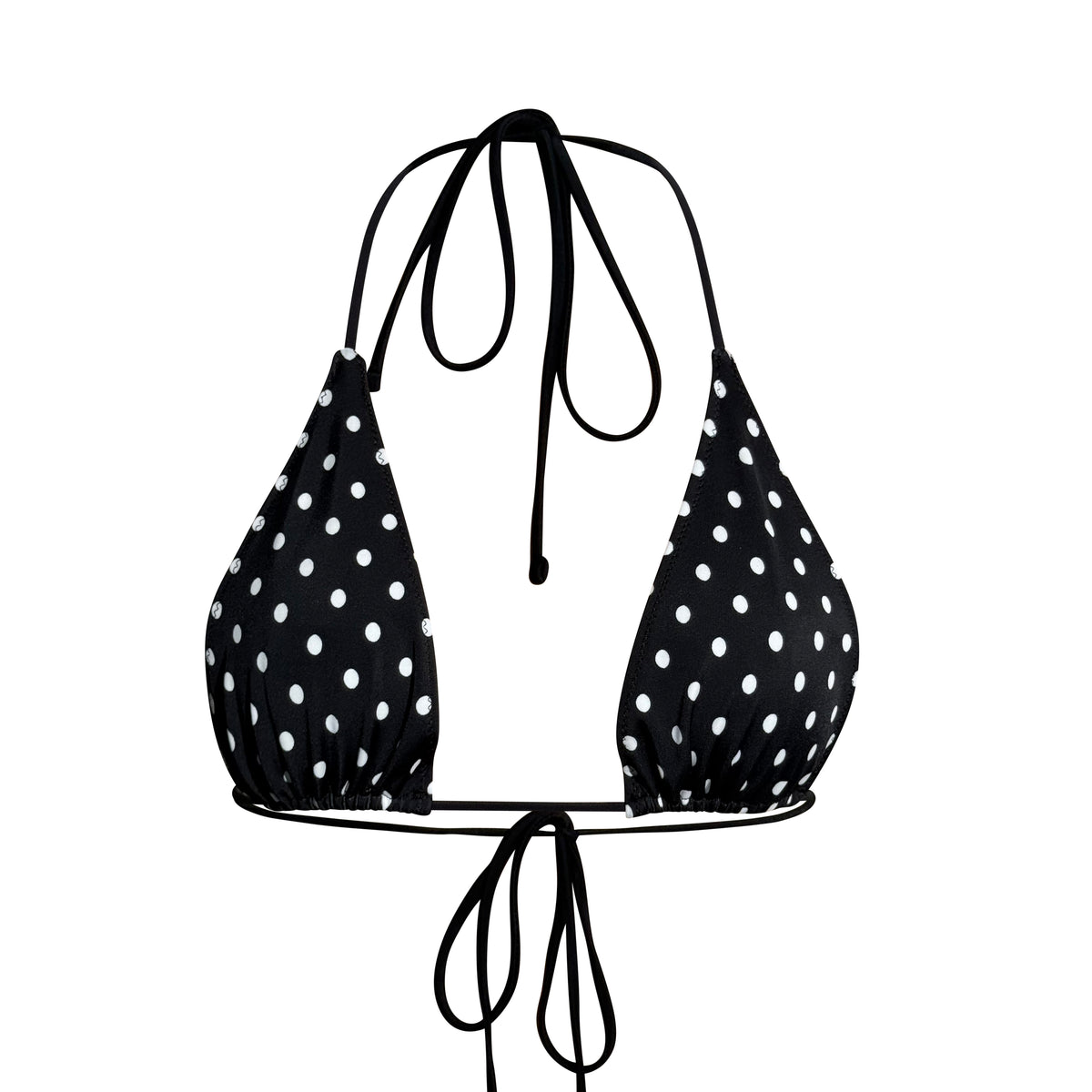 Bia Triangle Top- Black & White Polka Dot