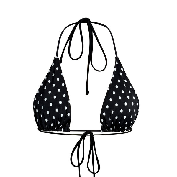 Bia Triangle Top- Black & White Polka Dot