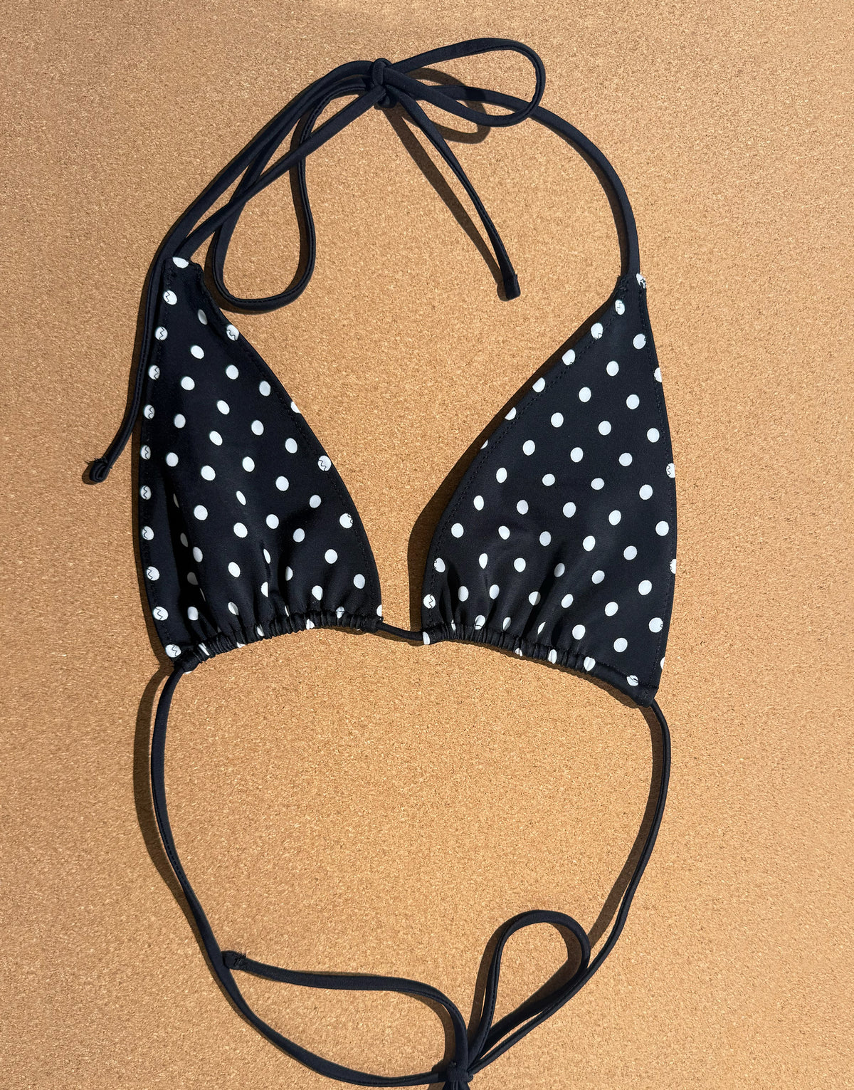 Bia Triangle Top- Black & White Polka Dot